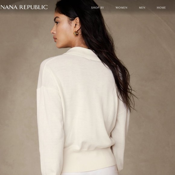 Not from outlet, NWT, Banana Republic  BELLA MERINO SWEATER POLO XL - Picture 2 of 5